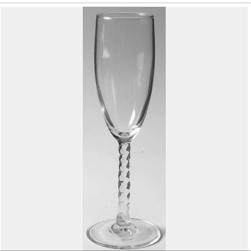 Crystal Twisted Stem Champagne Flutes (Set of 12)